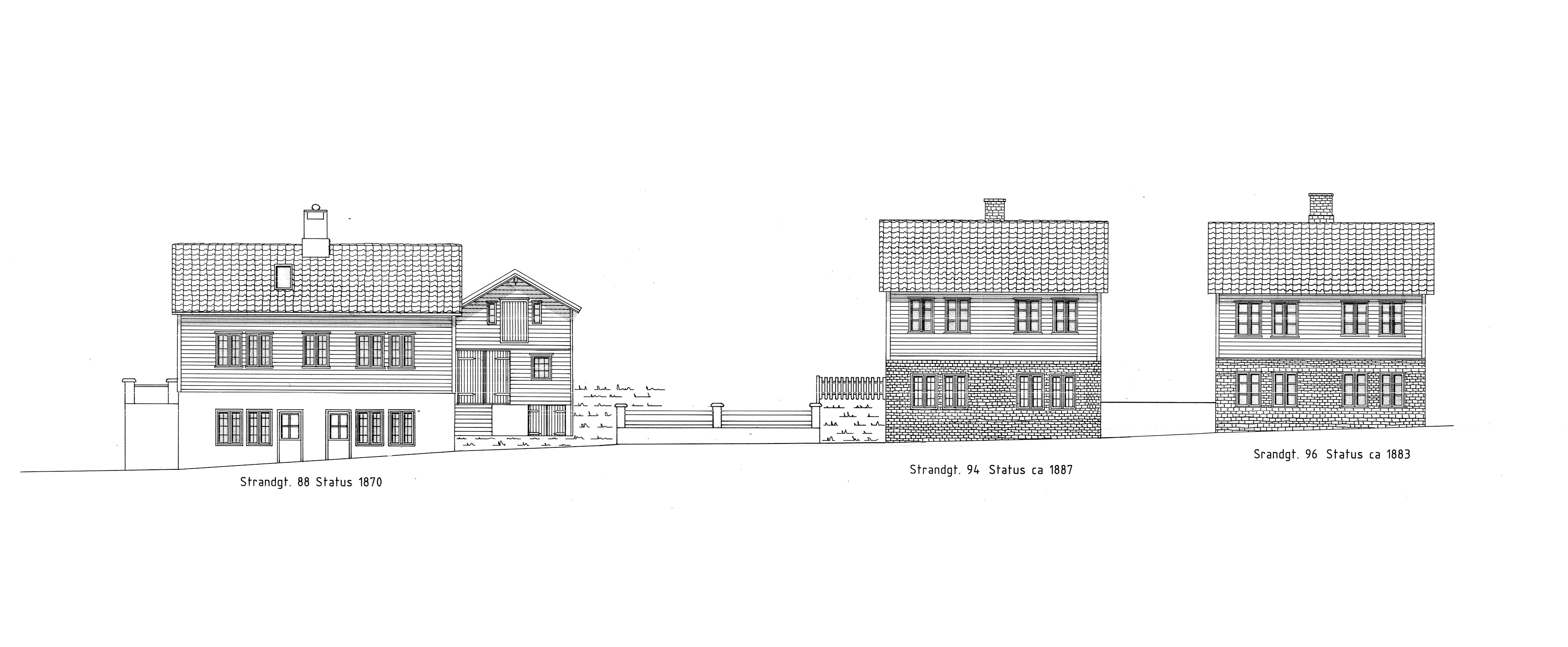 Strandgata 88, 94 og 96 nyere